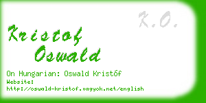 kristof oswald business card